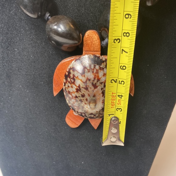 Kukui Nut Necklace with Wood Turtle Accent - Picture 11 of 15